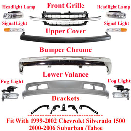 Front Bumper Kit For 1999-2002 Chevrolet Silverado 1500 /2000-06 Suburban /Tahoe