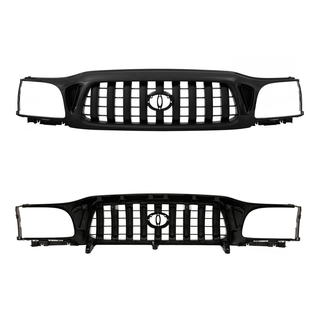 Front Chrome Bumper + Grille + Head Lights Kit For Toyota Tacoma 2WD 2001-2004
