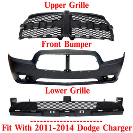 New Front Bumper Cover & Grille Assembly Kit For 2011-2014 Dodge Charger