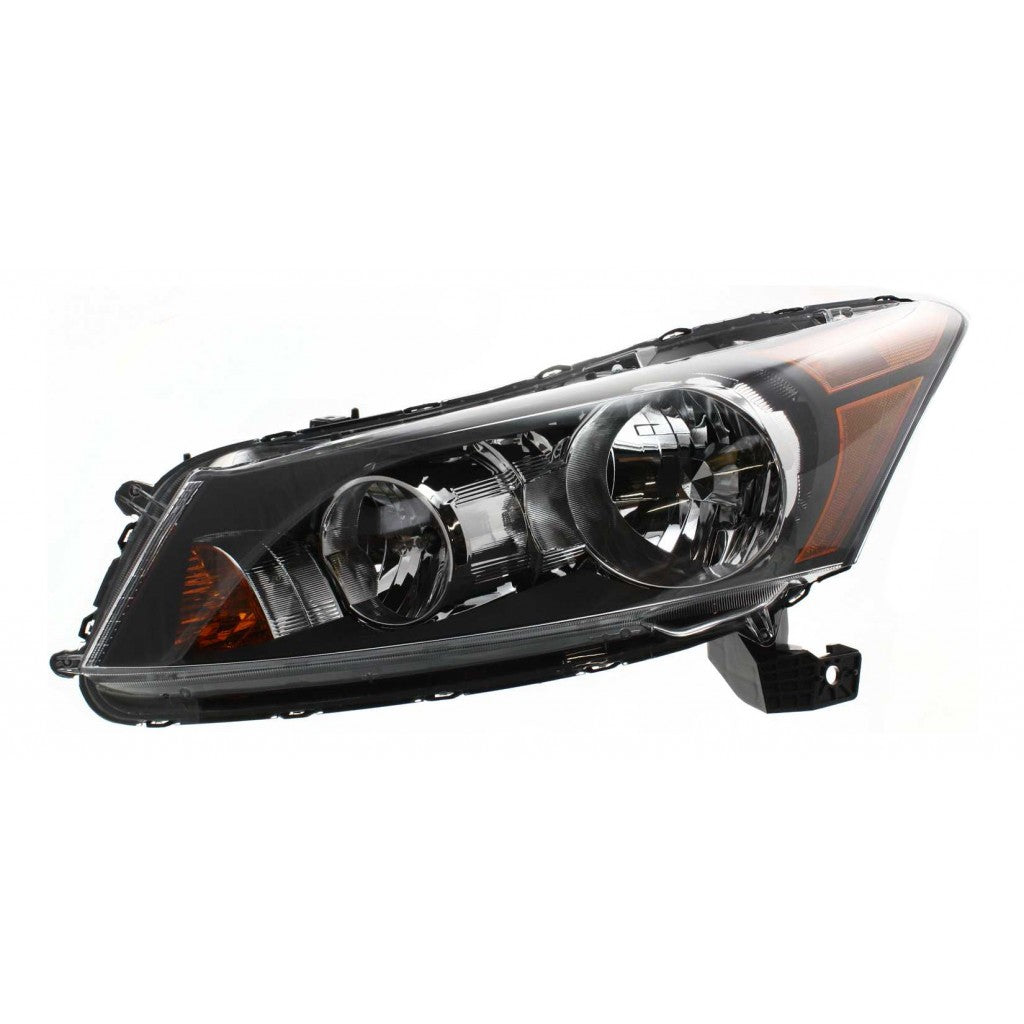 Front Bumper Cover Primed & Headlight Assembly Kit For 2008-2010 Honda Accord
