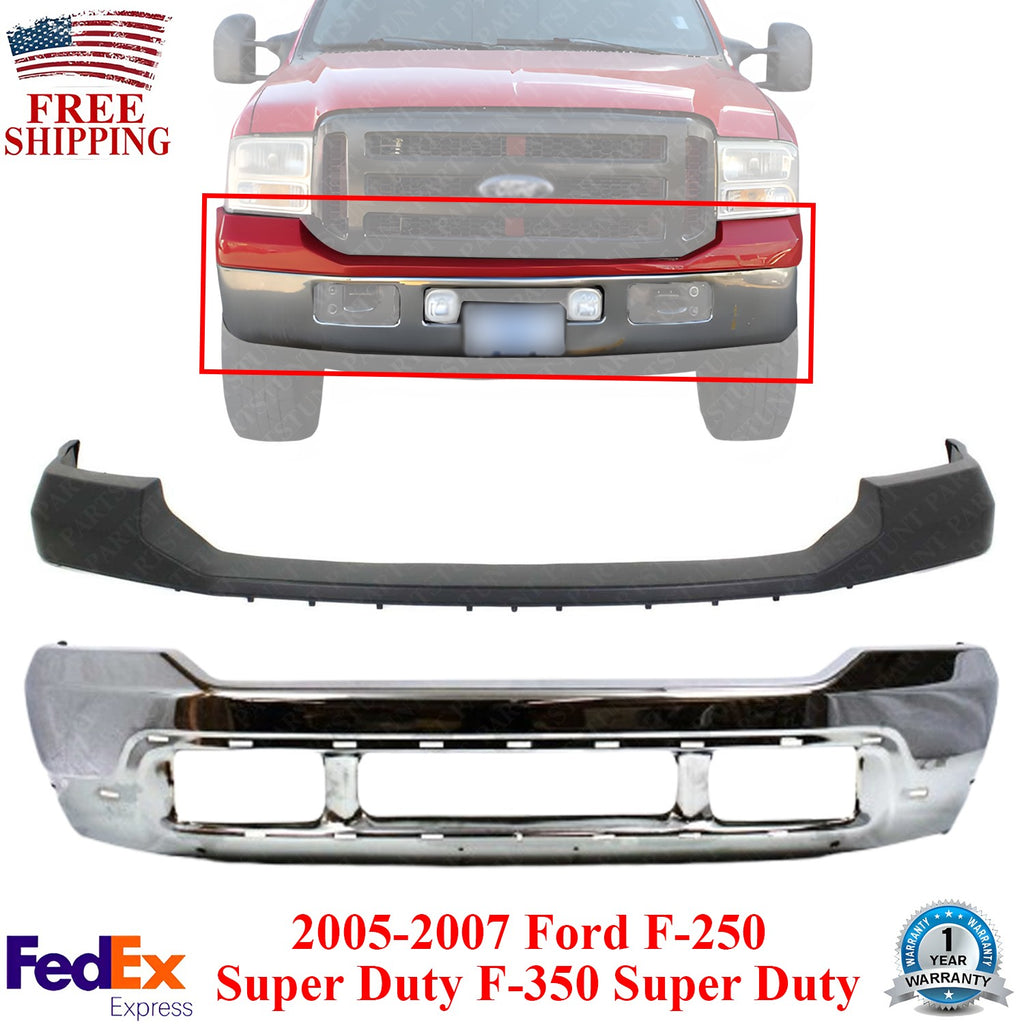 Front Bumper Cover Kit For 2005-2007 Ford F-250 Super Duty and F-350 Super Duty