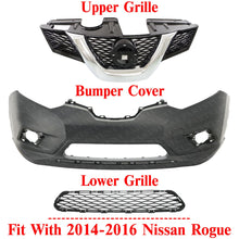 Load image into Gallery viewer, Front Bumper Cover Primed + Grille Assembly Kit For 2014-2016 Nissan Rogue