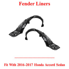 Load image into Gallery viewer, Fender Liners Set Front Left and Right For 2016-2017 Honda Accord Sedan