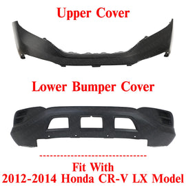 Front Upper and Lower Bumper Cover Set For 2012-2014 Honda CR-V LX Model