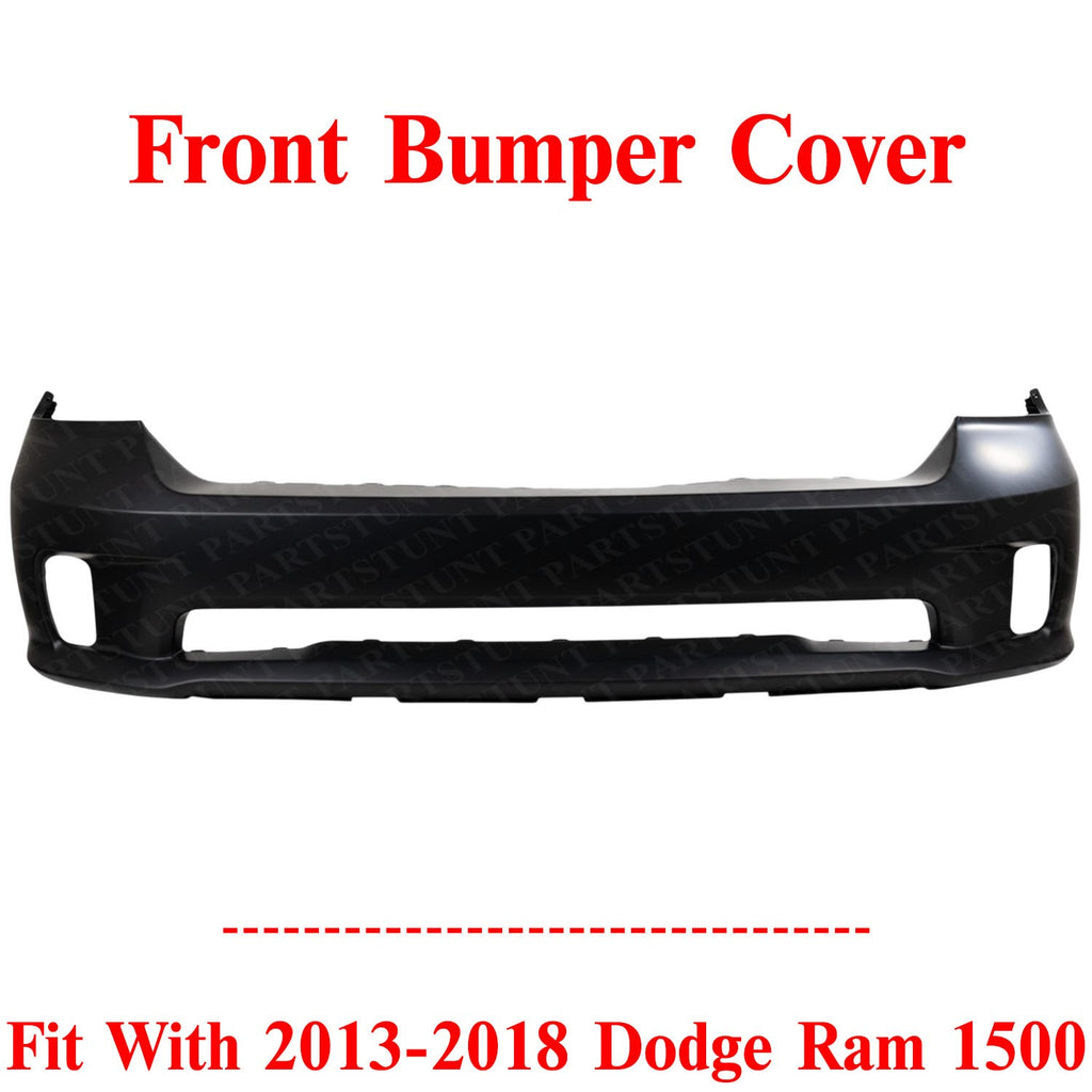 Front Bumper Cover Primed With Fog Light Holes For 2013-2018 Ram 1500