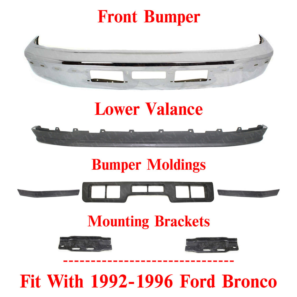 Front Bumper Kit For 1992-1996 Ford Bronco With Air Holes With Molding Holes