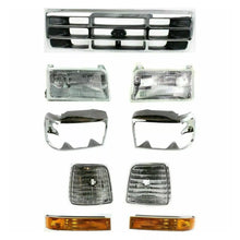 Load image into Gallery viewer, Front Grille Chrome + Headlight &amp;Corner Lamps + Bezels For 1992-97 Ford F-Series