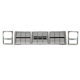Grille Silver + Headlight Bezels For 1985-1988 GMC C/K Series Pickup Suburban