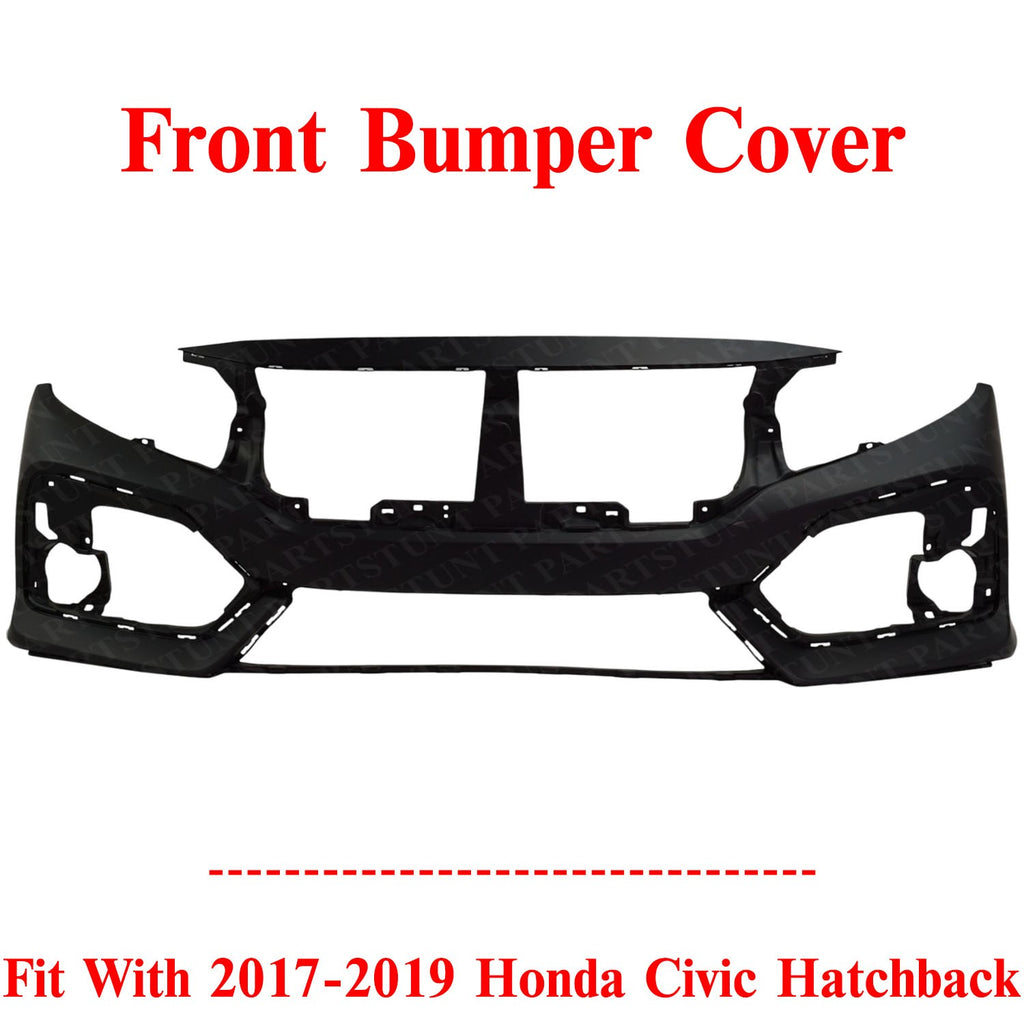 NEW Front Bumper Cover Primed For 2017-2019 Honda Civic Hatchback