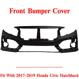 NEW Front Bumper Cover Primed For 2017-2019 Honda Civic Hatchback