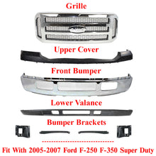 Load image into Gallery viewer, Front Bumper Kit + Grille + Brackets For 2005-2007 Ford F-250 F-350 Super Duty